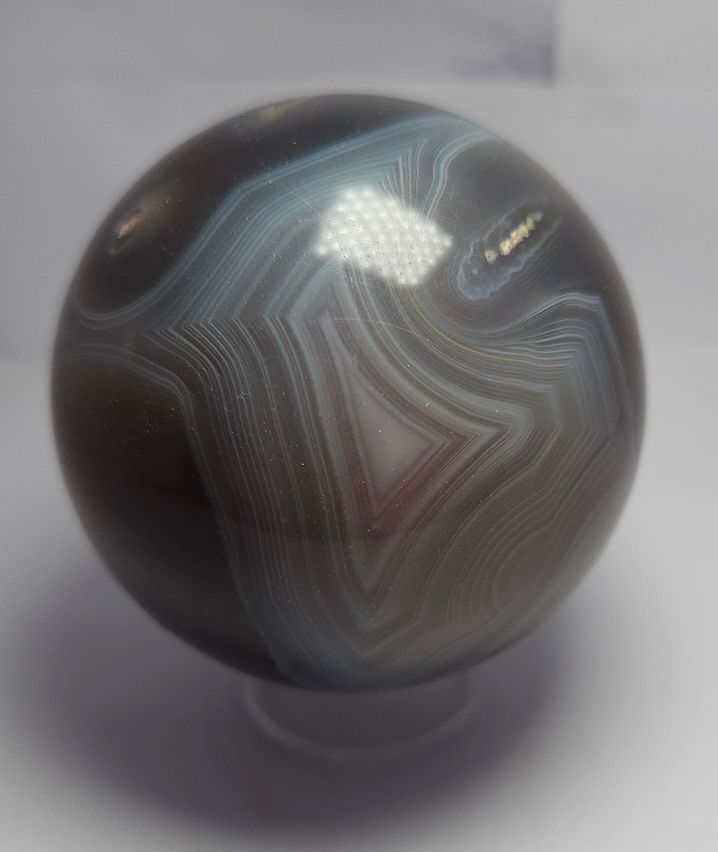 Madagascan jelly blue agate large sphere