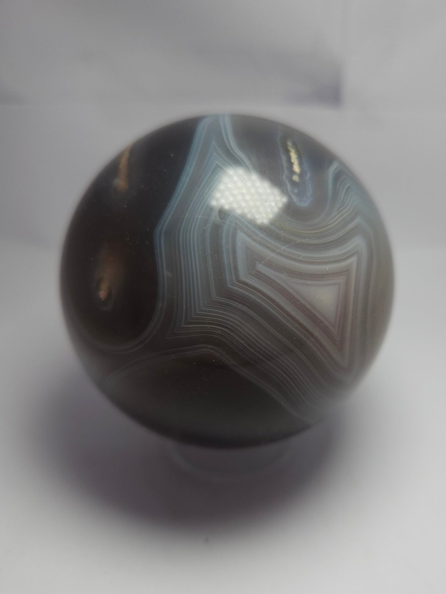 Madagascan jelly blue agate large sphere