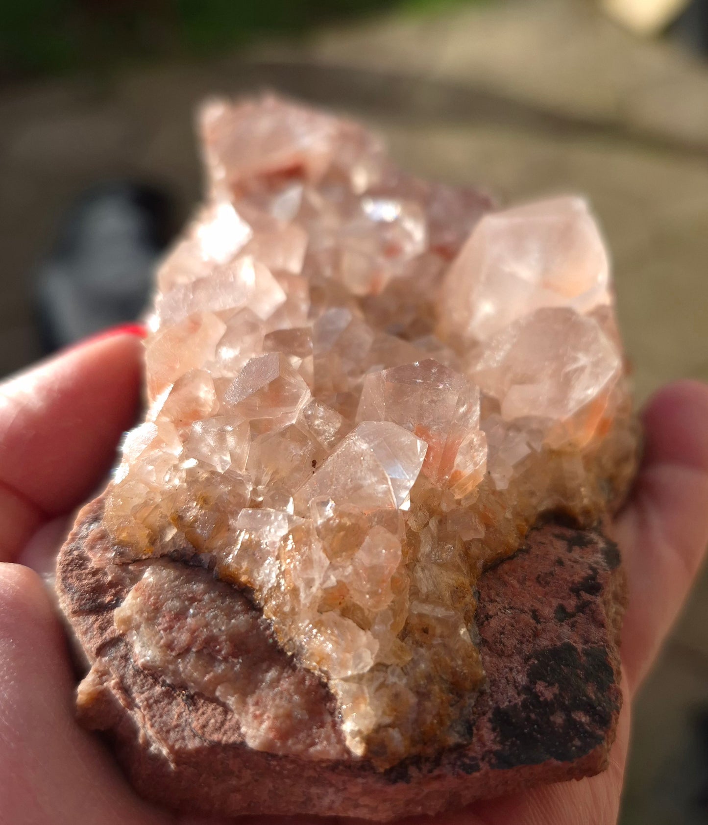 Red shadow quartz