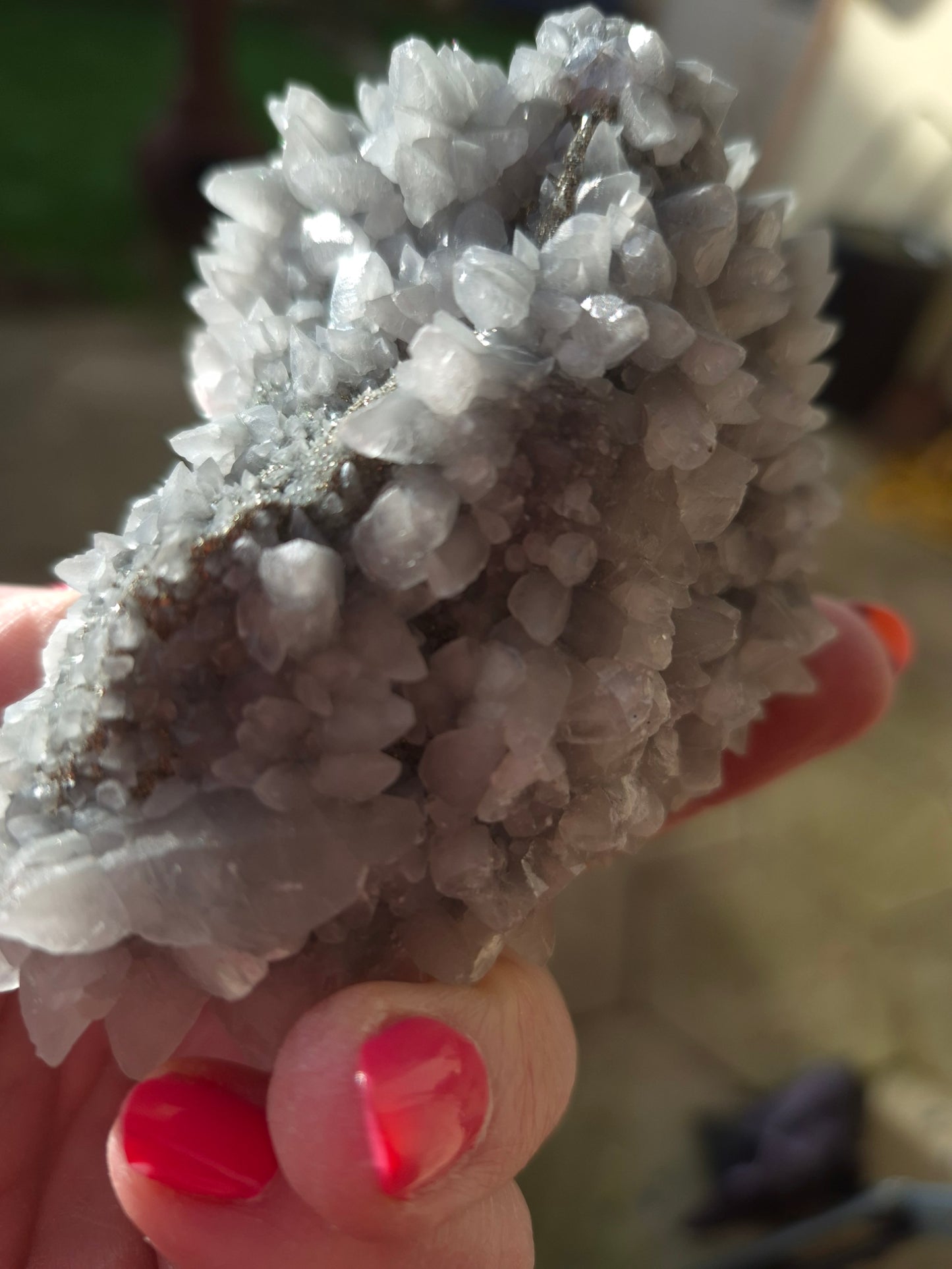 Phantom calcite with pyrite